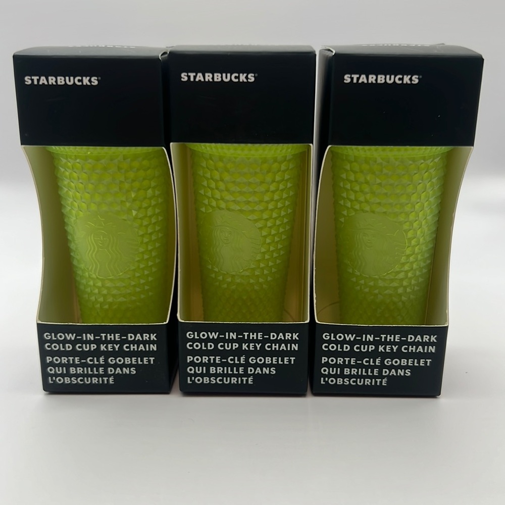 Starbucks neon green keychain